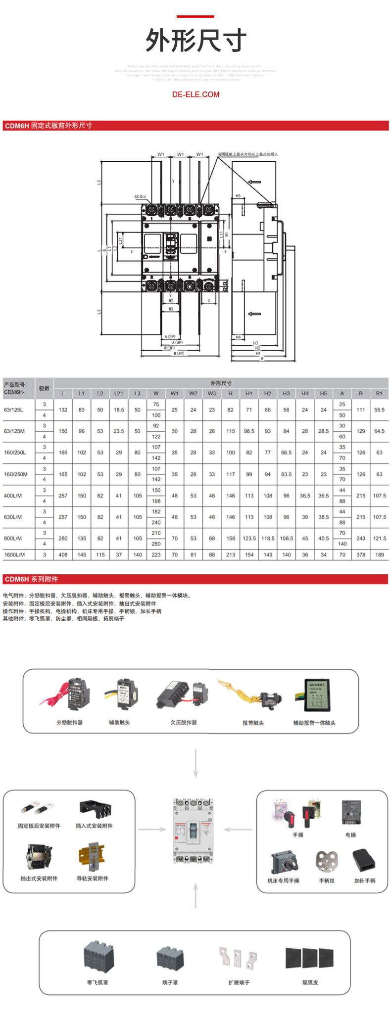 德力西CDM6H塑殼斷路器 德力西騎士系列塑殼斷路器 塑殼空氣開(kāi)關(guān)額定電流16A~1600A 【定制產(chǎn)品】